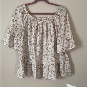 LOFT floral off shoulder blouse